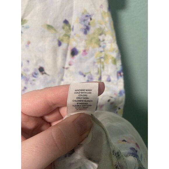 J Jill Women's Floral 100% Linen Midi Dress Size Large Missy - Picture 7 of 9
